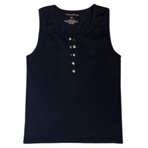 Suzette Collection Black Camisole Top sleeveless ribbed stretchy
